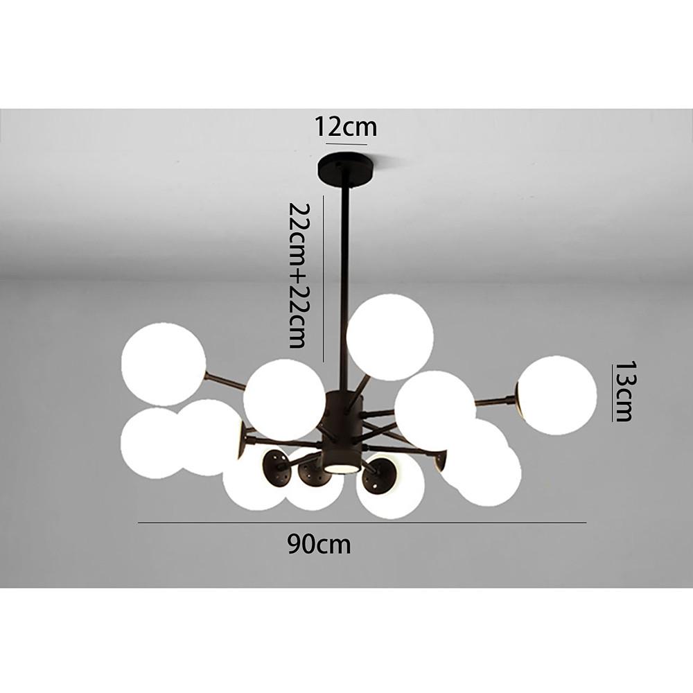 Contemporary Nordic Glass Globe Cluster Chandelier for Modern Entryway and Living Room Lighting