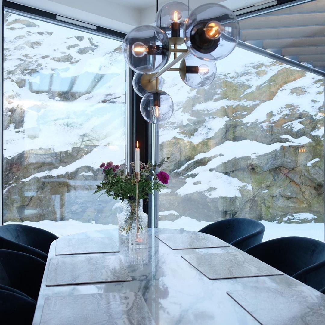 Contemporary Orb Glass Globe Vertical Pendant Light Brass and Glass Multi Light Fixture