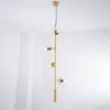 Contemporary Orb Glass Globe Vertical Pendant Light Brass and Glass Multi Light Fixture