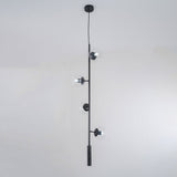 Contemporary Orb Glass Globe Vertical Pendant Light Brass and Glass Multi Light Fixture