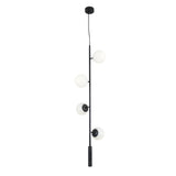Contemporary Orb Glass Globe Vertical Pendant Light Brass and Glass Multi Light Fixture