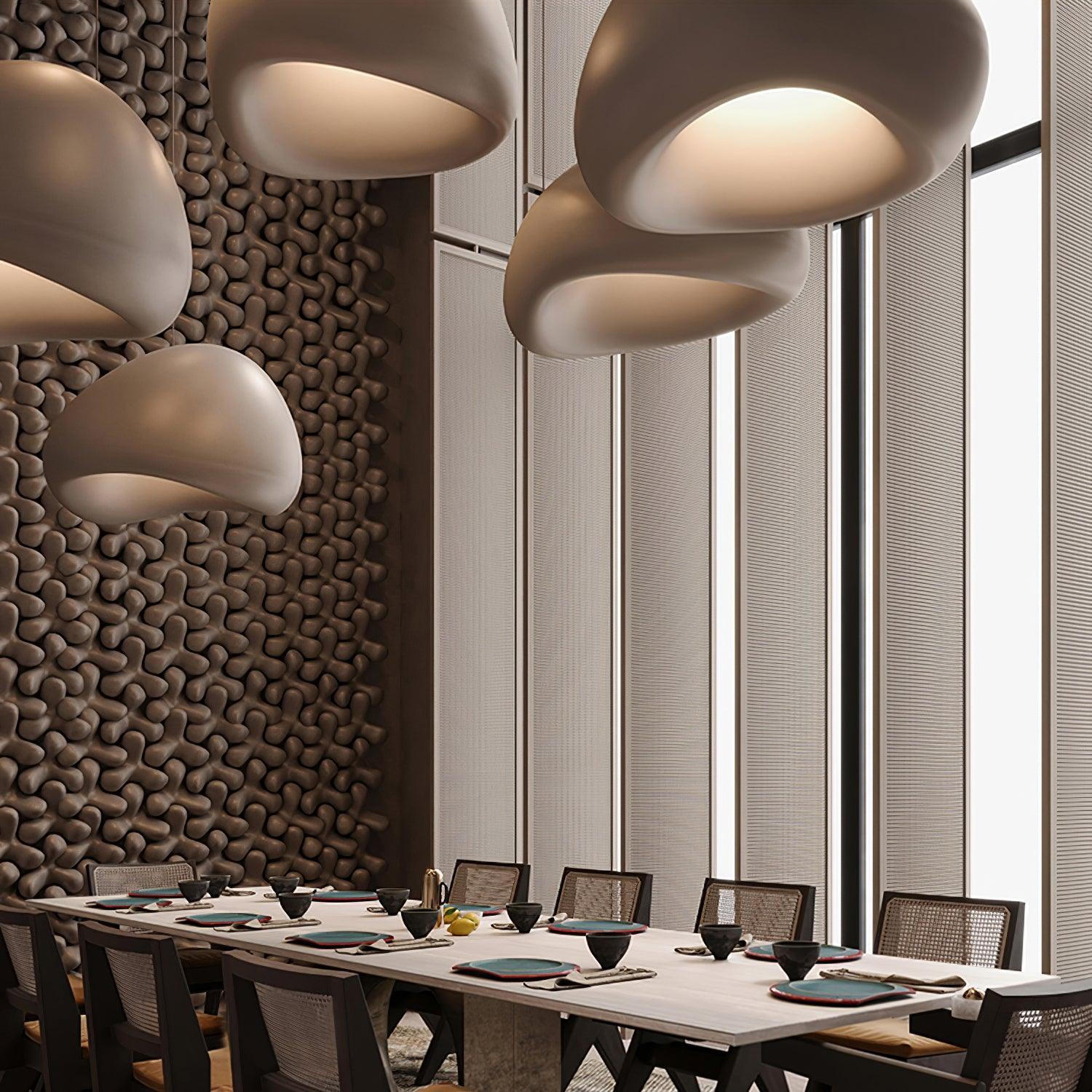 Contemporary Organic Cloud Pendant Light Spherical Ethereal Hanging Lamp