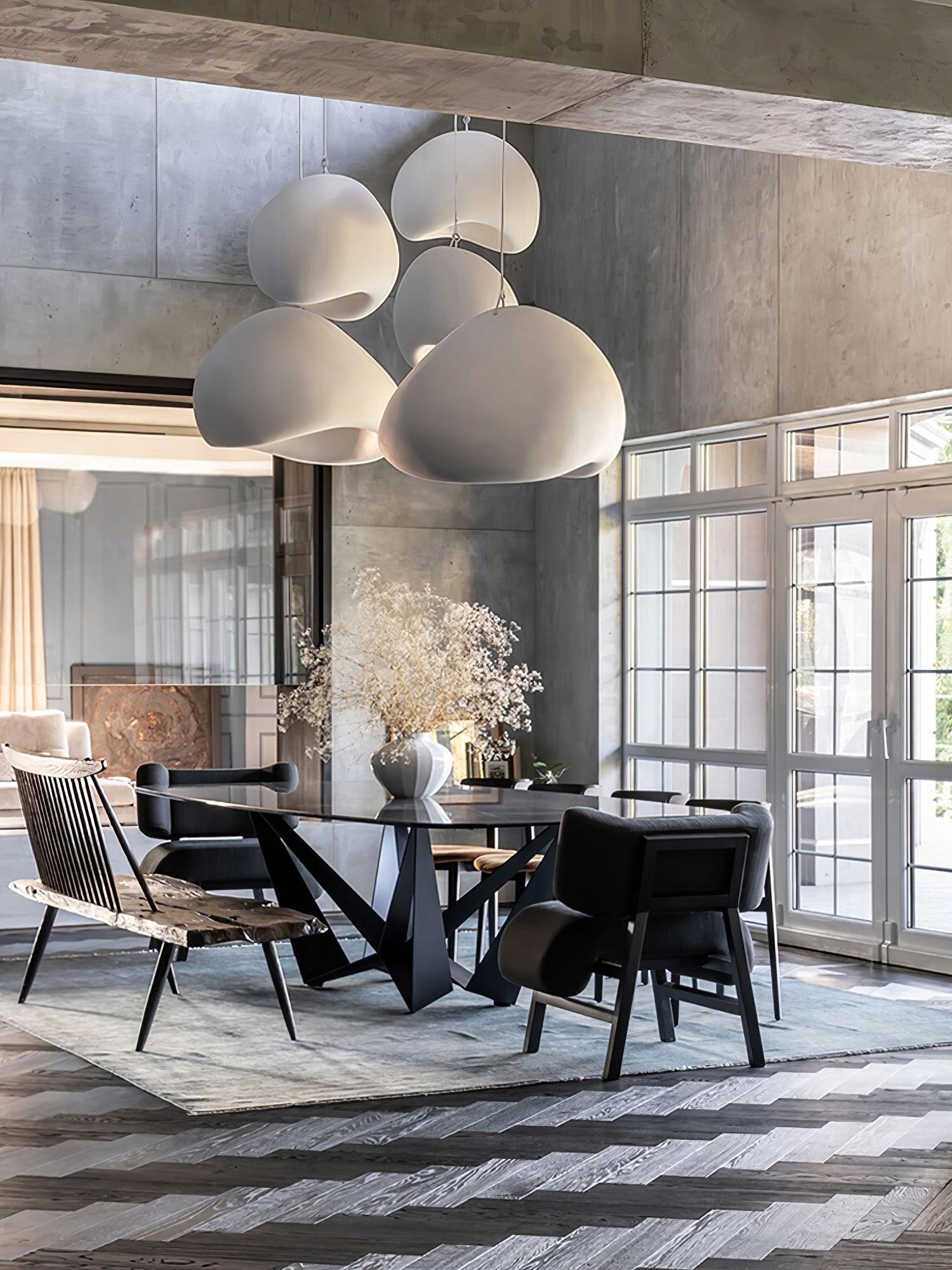 Contemporary Organic Cloud Pendant Light Spherical Ethereal Hanging Lamp