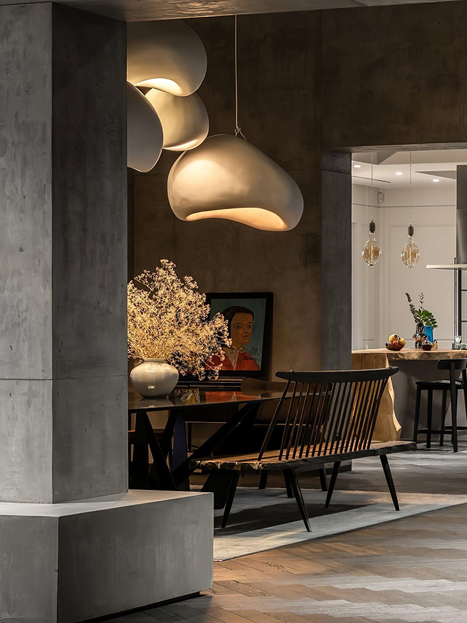 Contemporary Organic Cloud Pendant Light Spherical Ethereal Hanging Lamp