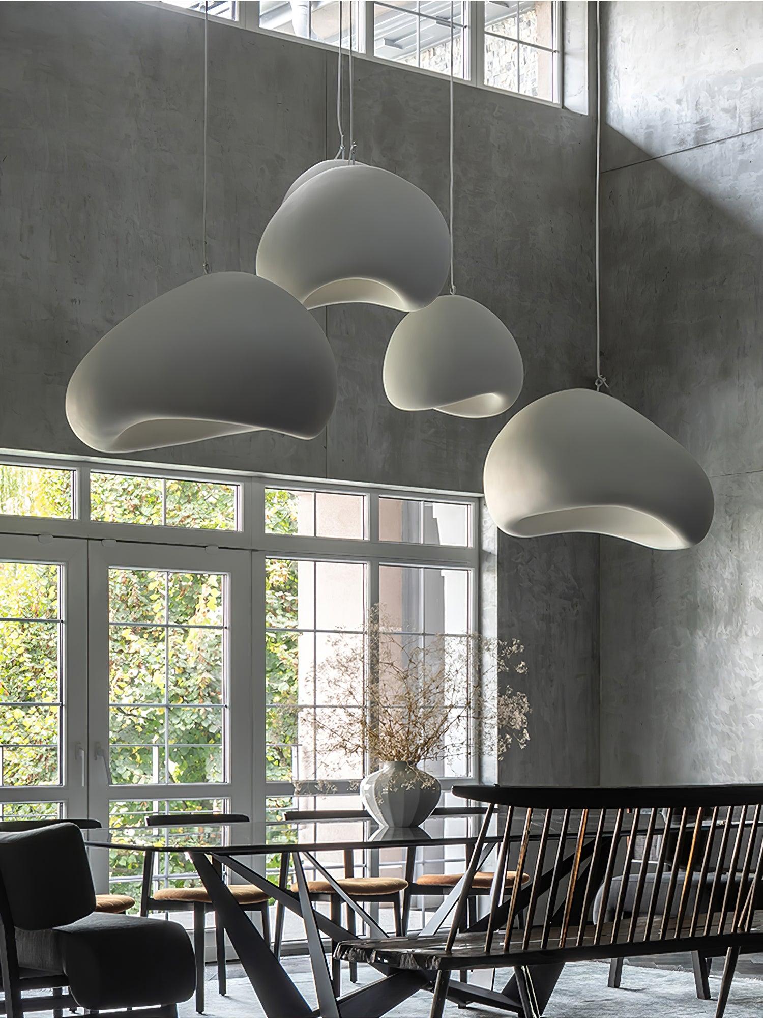 Contemporary Organic Cloud Pendant Light Spherical Ethereal Hanging Lamp