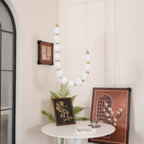 Contemporary Pearl Necklace LED Chandelier Gold Brass Pendant Lighting with White Orbs