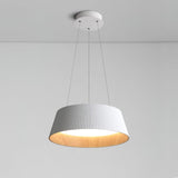 Contemporary Ribbed Metal LED Pendant Light with Acrylic Diffuser and Adjustable Cable