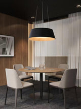 Contemporary Ribbed Metal LED Pendant Light with Acrylic Diffuser and Adjustable Cable