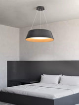 Contemporary Ribbed Metal LED Pendant Light with Acrylic Diffuser and Adjustable Cable