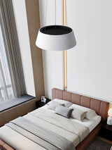 Contemporary Ribbed Metal LED Pendant Light with Acrylic Diffuser and Adjustable Cable