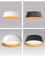 Contemporary Ribbed Metal LED Pendant Light with Acrylic Diffuser and Adjustable Cable