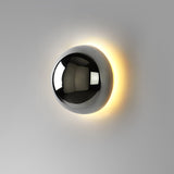 Contemporary Sphere Wall Lamp with Mirror Finish Glossy Gold LED Sconce for Home Interior