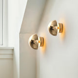 Contemporary Sphere Wall Lamp with Mirror Finish Glossy Gold LED Sconce for Home Interior