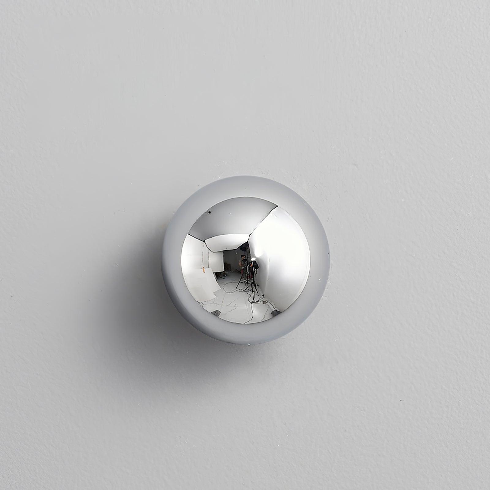 Contemporary Sphere Wall Lamp with Mirror Finish Glossy Gold LED Sconce for Home Interior