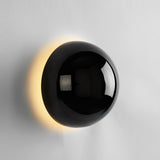 Contemporary Sphere Wall Lamp with Mirror Finish Glossy Gold LED Sconce for Home Interior