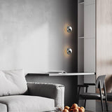 Contemporary Sphere Wall Lamp with Mirror Finish Glossy Gold LED Sconce for Home Interior