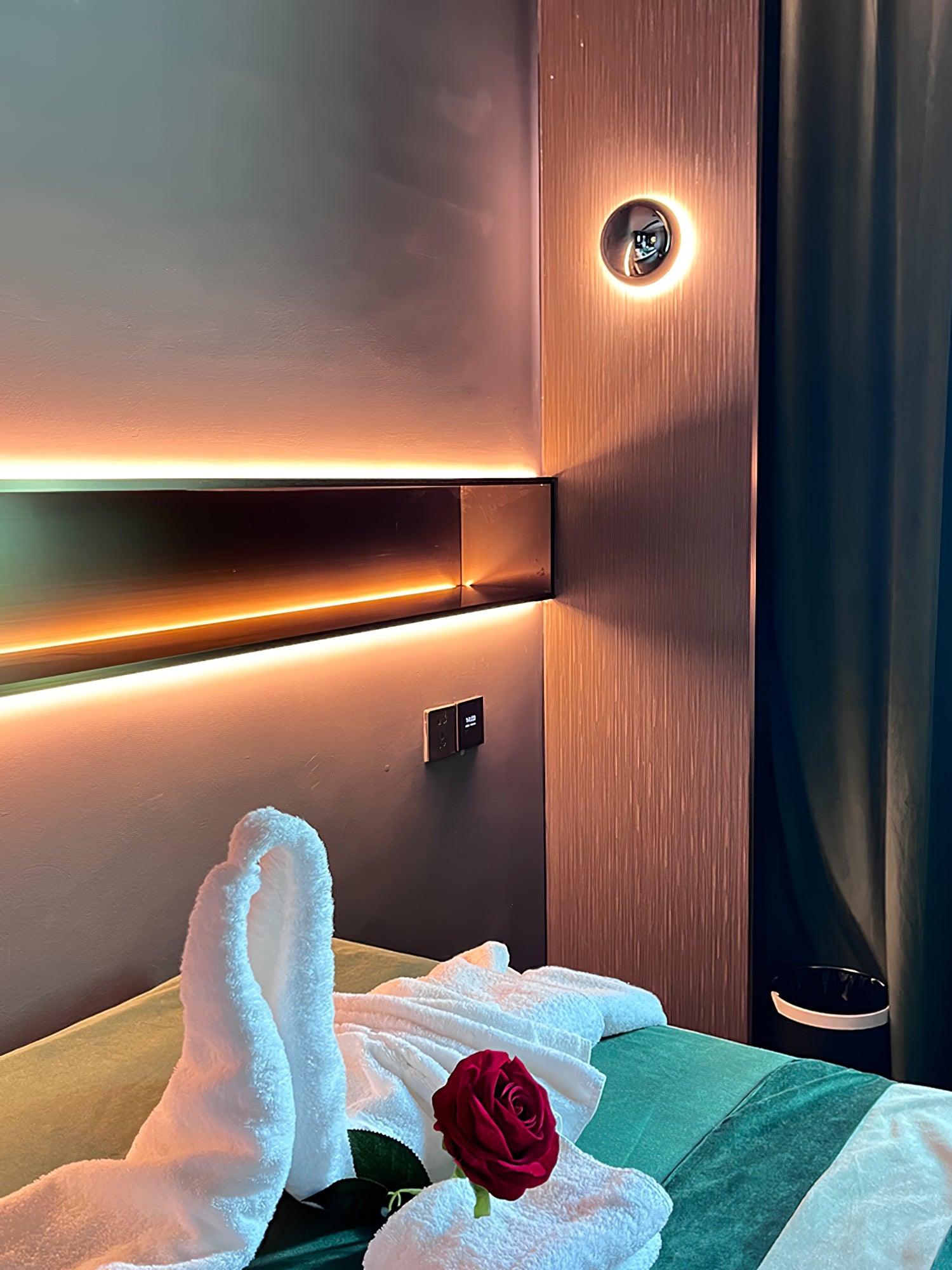 Contemporary Sphere Wall Lamp with Mirror Finish Glossy Gold LED Sconce for Home Interior