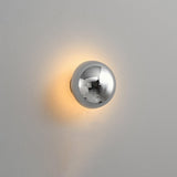 Contemporary Sphere Wall Lamp with Mirror Finish Glossy Gold LED Sconce for Home Interior