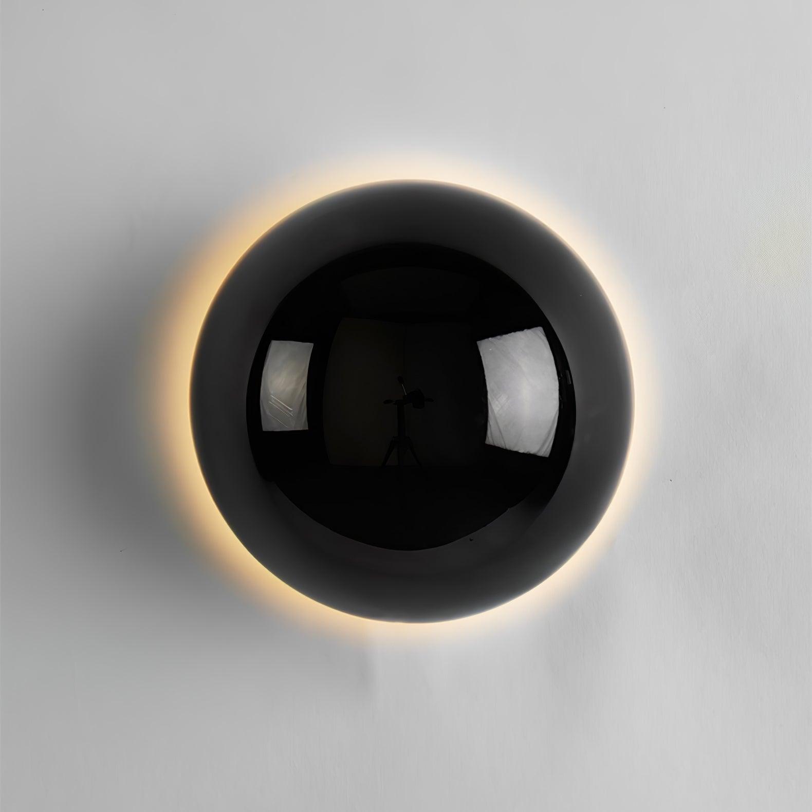 Contemporary Sphere Wall Lamp with Mirror Finish Glossy Gold LED Sconce for Home Interior