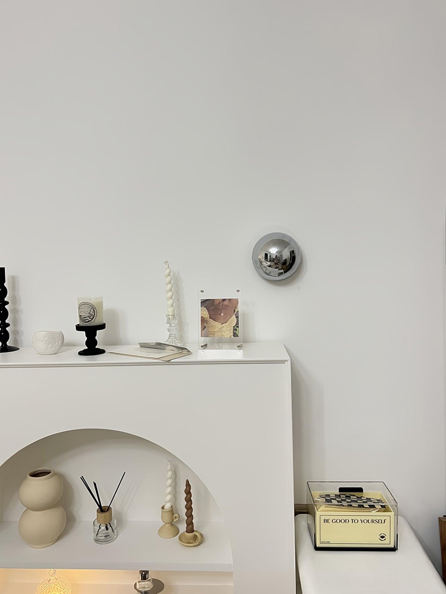 Contemporary Sphere Wall Lamp with Mirror Finish Glossy Gold LED Sconce for Home Interior