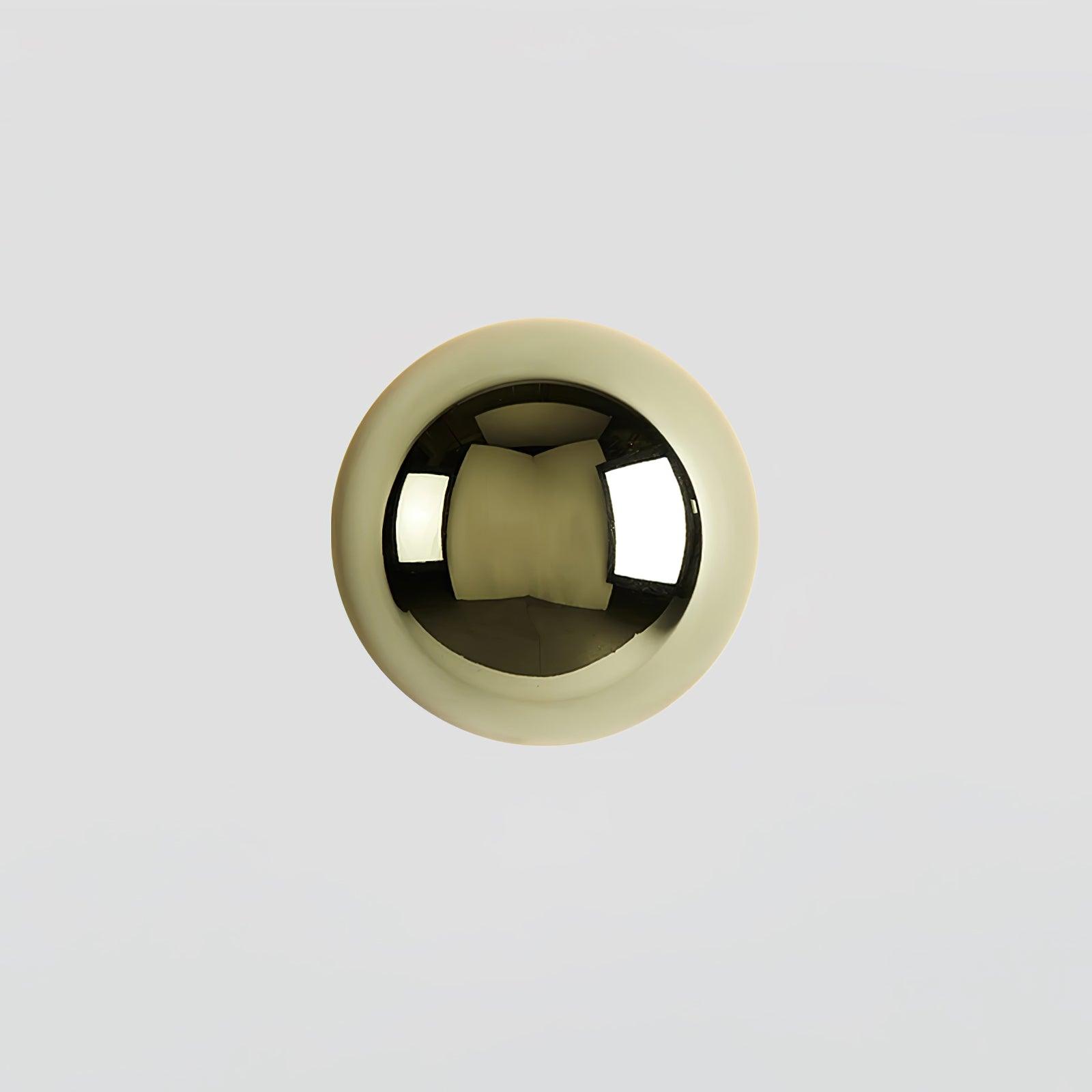 Contemporary Sphere Wall Lamp with Mirror Finish Glossy Gold LED Sconce for Home Interior