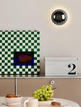 Contemporary Sphere Wall Lamp with Mirror Finish Glossy Gold LED Sconce for Home Interior