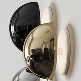 Contemporary Sphere Wall Lamp with Mirror Finish Glossy Gold LED Sconce for Home Interior