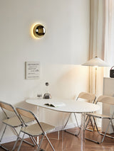 Contemporary Sphere Wall Lamp with Mirror Finish Glossy Gold LED Sconce for Home Interior