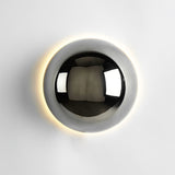 Contemporary Sphere Wall Lamp with Mirror Finish Glossy Gold LED Sconce for Home Interior