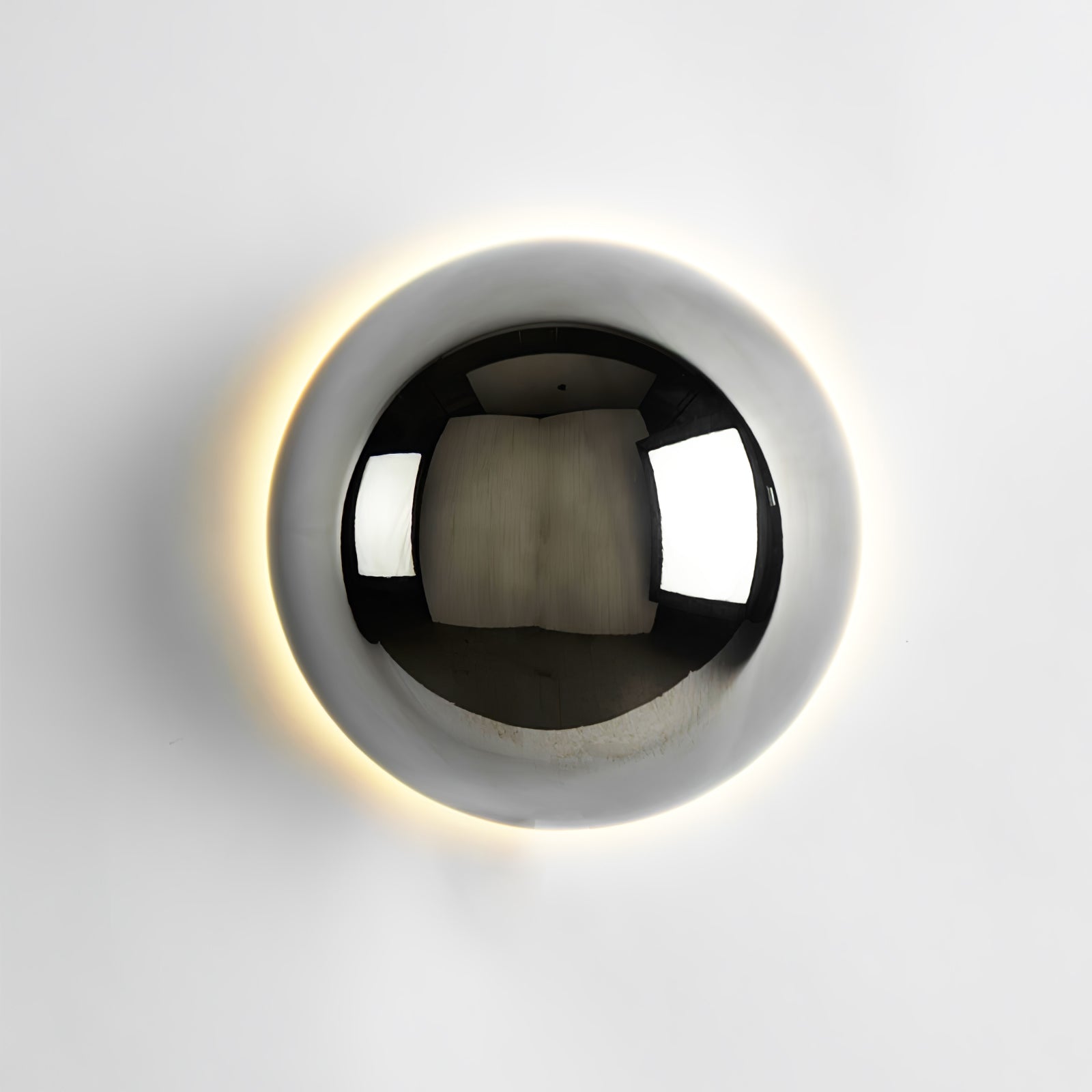 Contemporary Sphere Wall Lamp with Mirror Finish Glossy Gold LED Sconce for Home Interior