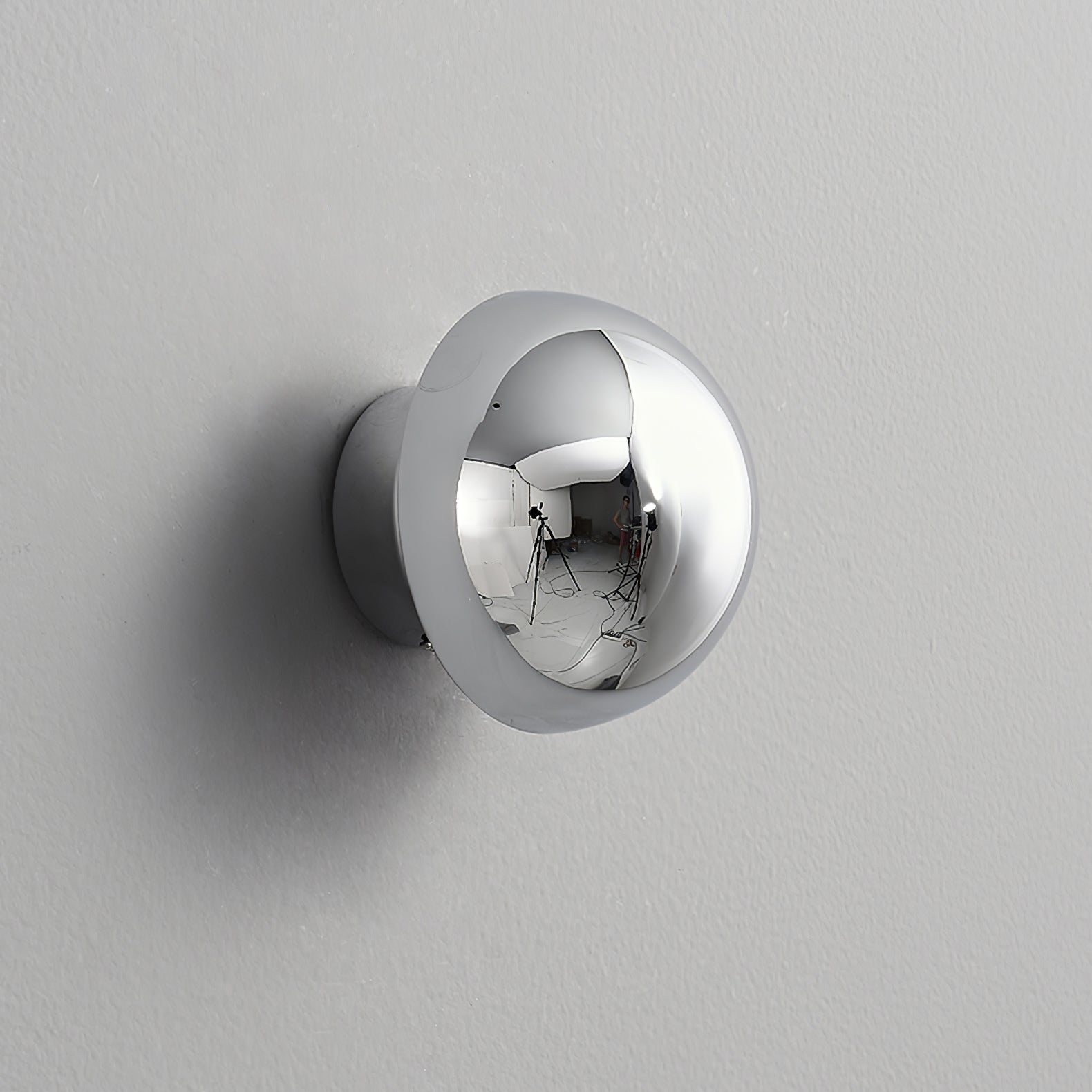 Contemporary Sphere Wall Lamp with Mirror Finish Glossy Gold LED Sconce for Home Interior