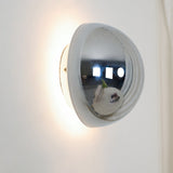 Contemporary Sphere Wall Lamp with Mirror Finish Glossy Gold LED Sconce for Home Interior