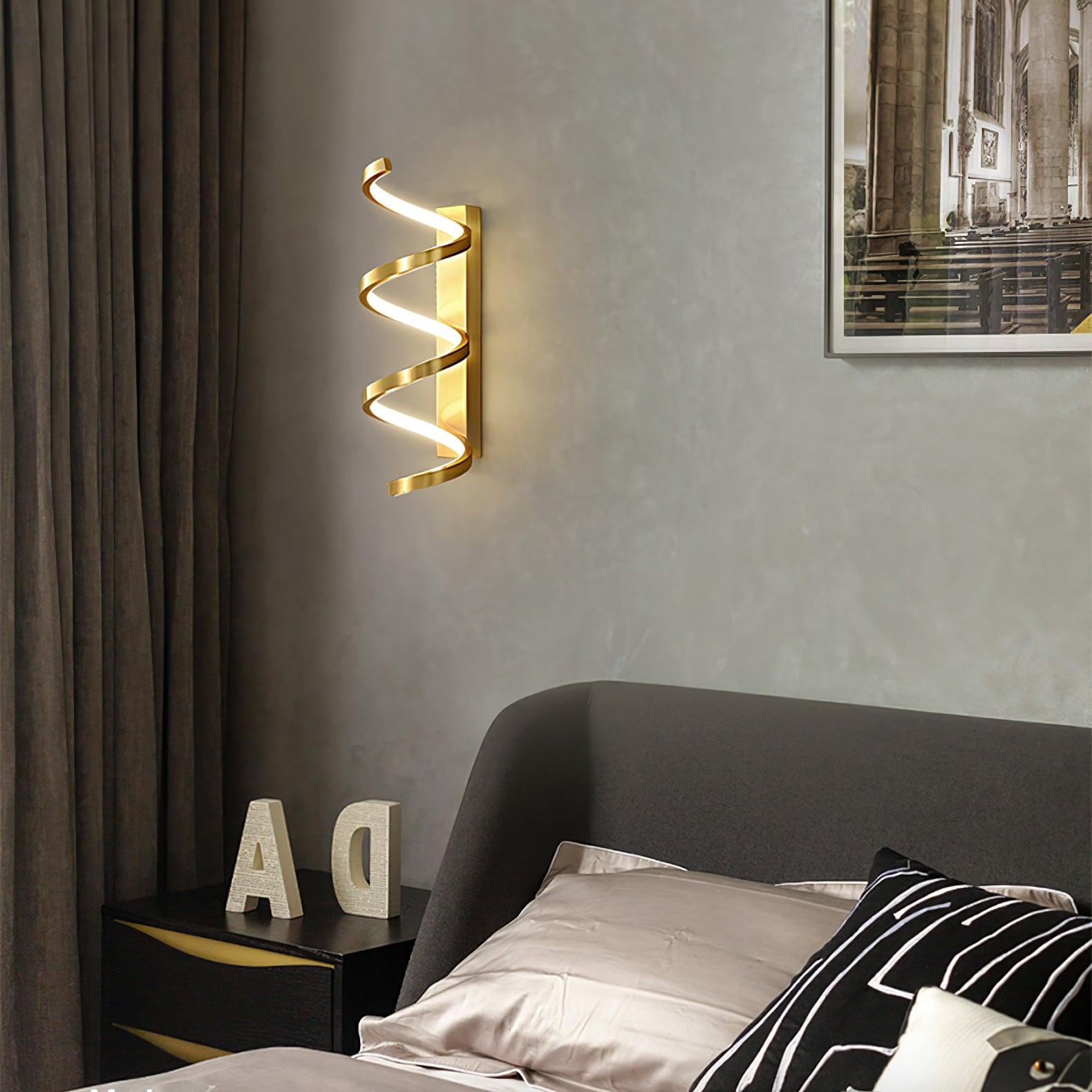 Contemporary Spiral LED Wall Sconce with Three Color Temperatures for Indoor Living