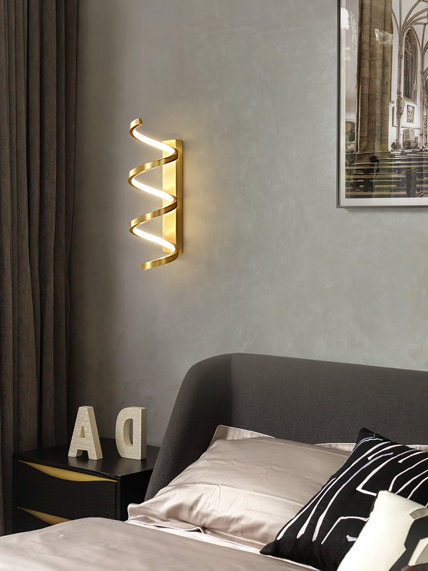 Contemporary Spiral LED Wall Sconce with Three Color Temperatures for Indoor Living