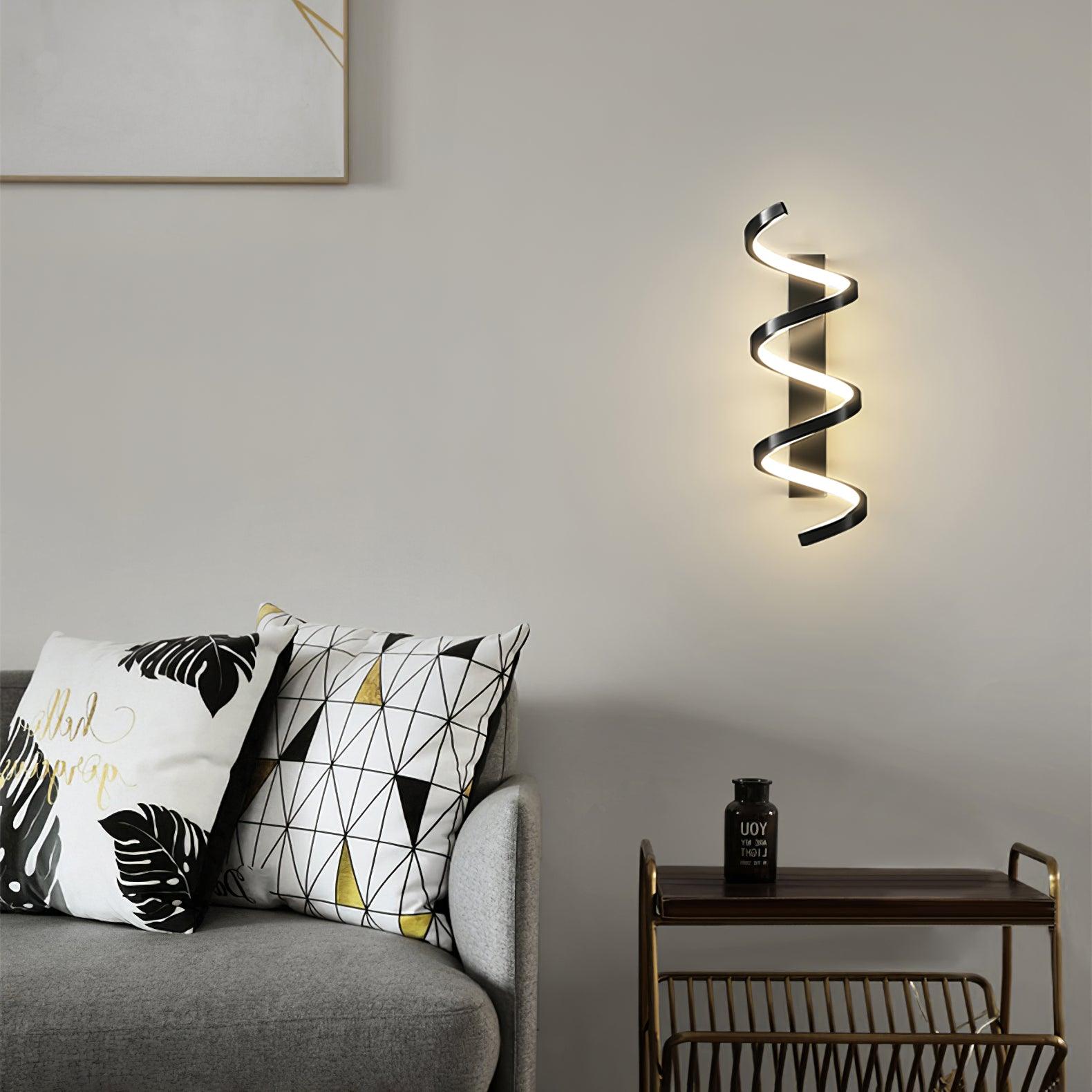 Contemporary Spiral LED Wall Sconce with Three Color Temperatures for Indoor Living