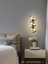 Contemporary Spiral LED Wall Sconce with Three Color Temperatures for Indoor Living