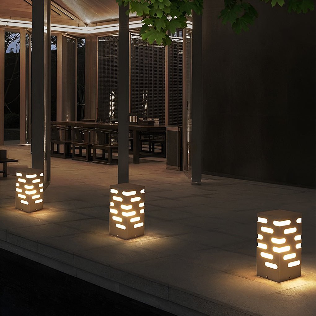 Contemporary Stainless Steel Outdoor Pillar Lights for Garden Pathways and Courtyards