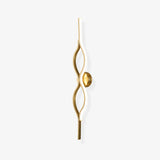 Contemporary Twist Brass LED Wall Sconce Minimalist Sculptural Linear Lighting Fixture