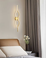 Contemporary Twist Brass LED Wall Sconce Minimalist Sculptural Linear Lighting Fixture
