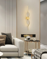 Contemporary Twist Brass LED Wall Sconce Minimalist Sculptural Linear Lighting Fixture
