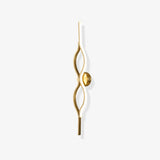 Contemporary Twist Brass LED Wall Sconce Minimalist Sculptural Linear Lighting Fixture