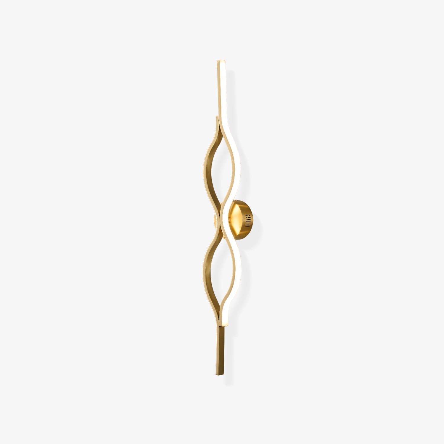 Contemporary Twist Brass LED Wall Sconce Minimalist Sculptural Linear Lighting Fixture