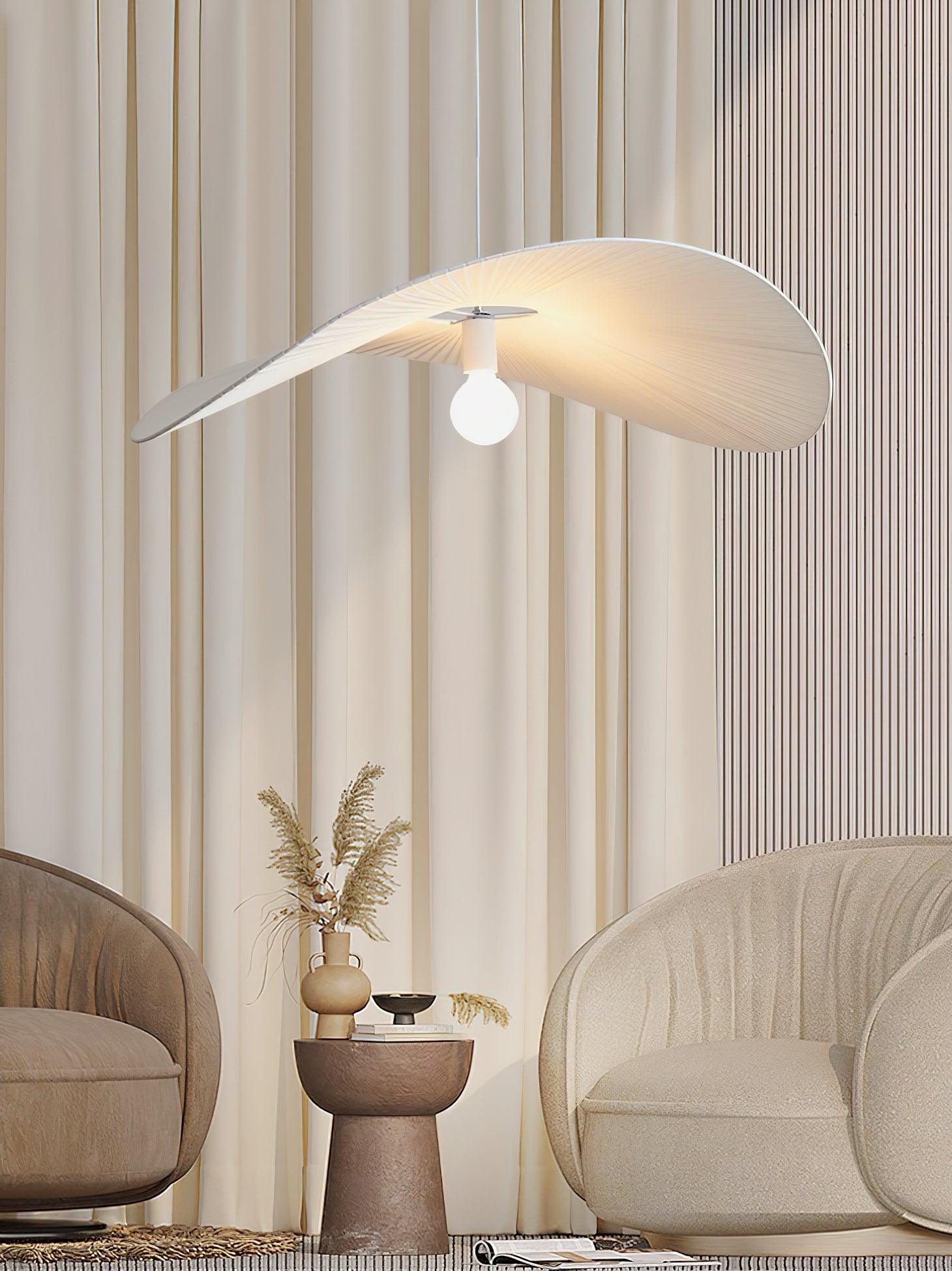 Contemporary Wavy Ribbon Fabric Pendant Light Mediterrania Style Chandelier for Living Space