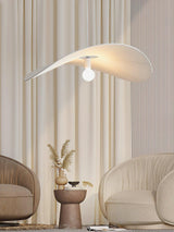 Contemporary Wavy Ribbon Fabric Pendant Light Mediterrania Style Chandelier for Living Space