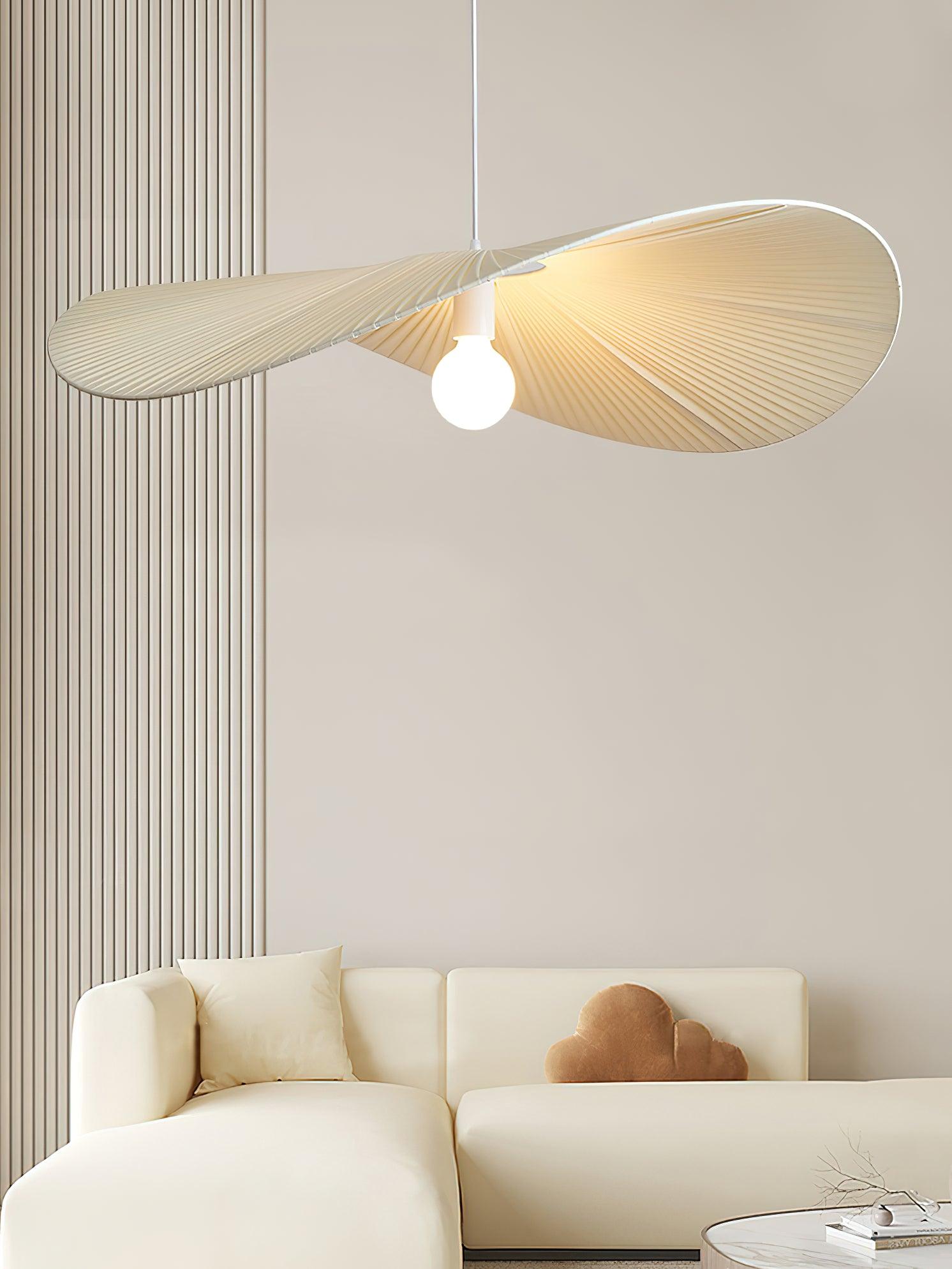 Contemporary Wavy Ribbon Fabric Pendant Light Mediterrania Style Chandelier for Living Space