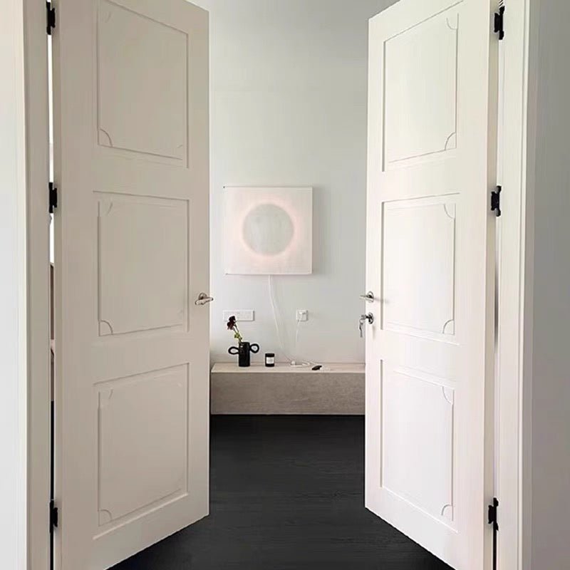 Contemporary White LED Sconce Wall Light with Soft Diffused Paper Shade Set of 2