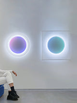 Contemporary White LED Sconce Wall Light with Soft Diffused Paper Shade Set of 2