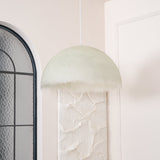 Contemporary White Textured Resin Pendant Light Artistic Hanging Ceiling Lamp