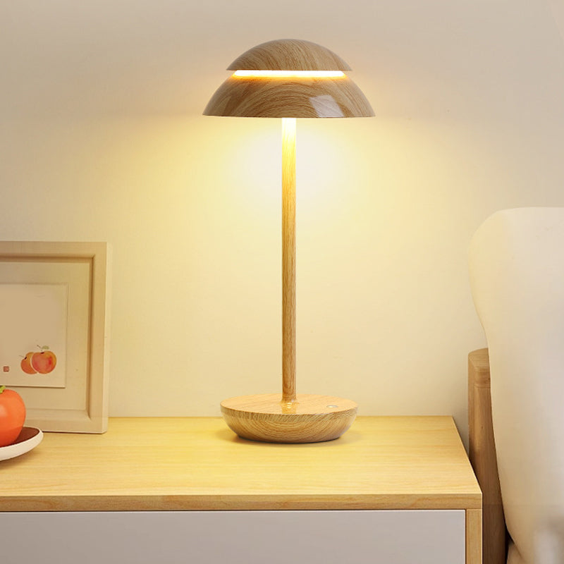 Cordless Double Dome LED Table Lamp Dimmable Touch Control Bedside Accent Light