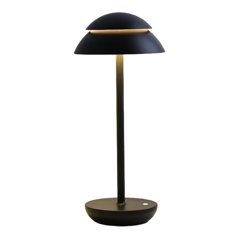 Cordless Double Dome LED Table Lamp Dimmable Touch Control Bedside Accent Light